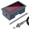 Digital LED Tachometer,  RPM Speed Meter AC 110V 220V Digital Motor Tachometer with Hall Proximity Switch Sensor NPN for Lathes, Conveyor Belts, Quality Inspection Machines