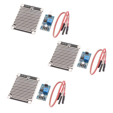 3pcs LM393 Rain Drops Sensor Weather Moisture Monitor Sensor Humidity Sensitivity Module Nickeled Plate 3.3-5V for Arduino