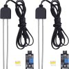 2 Sets Resistive Soil Moisture Meter,  Soil Hygrometer Sensor Test Kit with Corrosion Resistant Probe, Digital Analog Signal Output for Arduino Garden Plant Care Automatic Watering System