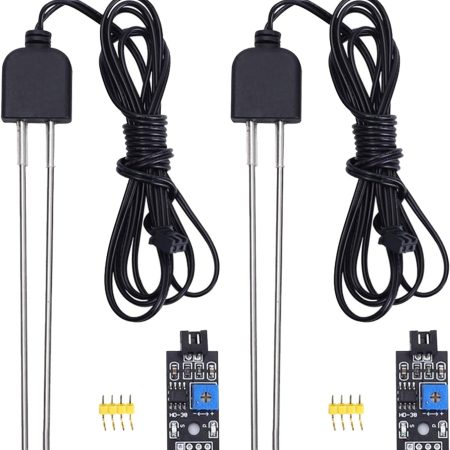 2 Sets Resistive Soil Moisture Meter,  Soil Hygrometer Sensor Test Kit with Corrosion Resistant Probe, Digital Analog Signal Output for Arduino Garden Plant Care Automatic Watering System