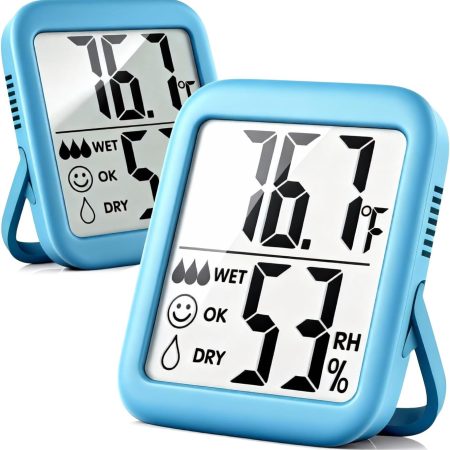 2 Pack Room Thermometer for Home, Hygrometer Indoor Humidity Meter Gauge, Digital Temperature and Humidity Sensor Monitor for House, Terrarium, Incubator, Greenhouse - Battery Included