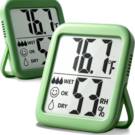 2 Pack Room Thermometer for Home, Hygrometer Indoor Humidity Meter Gauge, Digital Temperature and Humidity Sensor Monitor for House, Terrarium, Incubator, Greenhouse - Battery Included