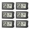 6 Pack Mini Hygrometer Indoor Humidity Meter, Small Digital Thermometer Humidity Gauge Meter, Indoor Thermometer Hygrometer Monitor Fahrenheit (℉) for Thermostat Reptile Tank, Mason Jars