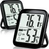 2 Pack Room Thermometer for Home, Hygrometer Indoor Humidity Meter Gauge, Digital Temperature and Humidity Sensor Monitor for House, Terrarium, Incubator, Greenhouse - Battery Included