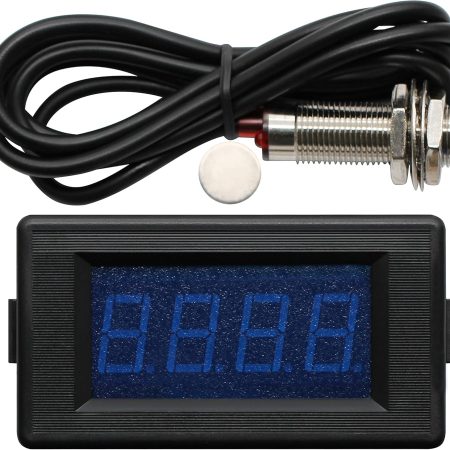 DC 12V 24V 4 Digital Blue LED Counter Meter Up Down+Hall Proximity Switch Sensor